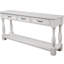 Console, 63 po, structure en bois massif, 3 tiroirs et tablette, blanc antique, fabrication Mid-Century 63 po avec capacité de charge suffisante