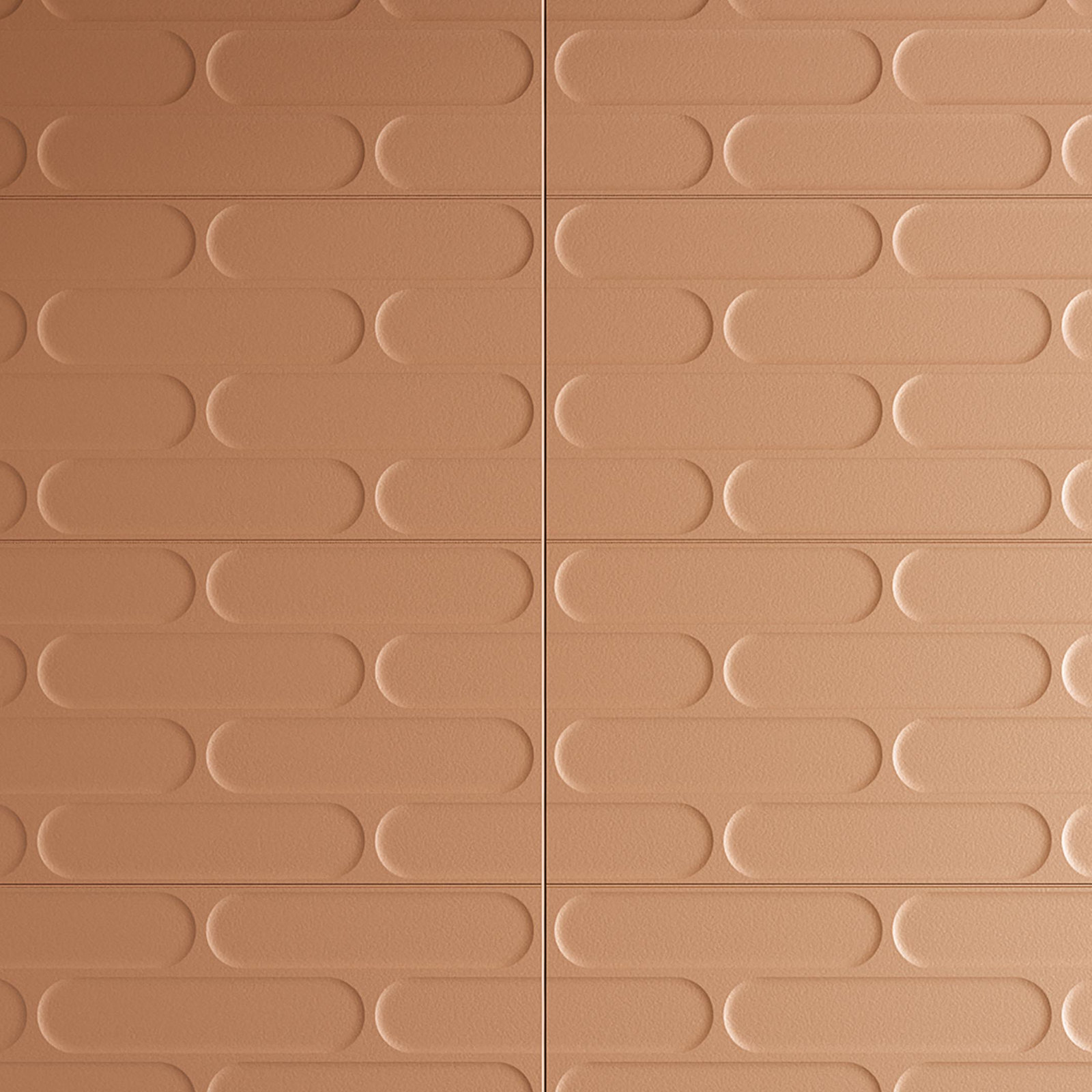 Biscotti  12" x 24" Fishscale 3D Italian Wall Tile, Cotto Orange Brick