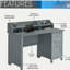 Bureau classique avec rangement, gris
