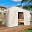 Arrêtez les dommages hivernaux! La housse de pavillon de jardin ultime 12 pi x 16 pi crée un espace de rangement supplémentaire pour les meubles de patio -118588401