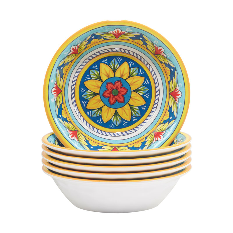 Palermo Mediterranean Multicolor Melamine All-Purpose Bowls Set