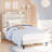 Modern Style Fabric Upholstered Bed XL Twin Size, Platform Bookshelf Bed With Power Outlets-760230441