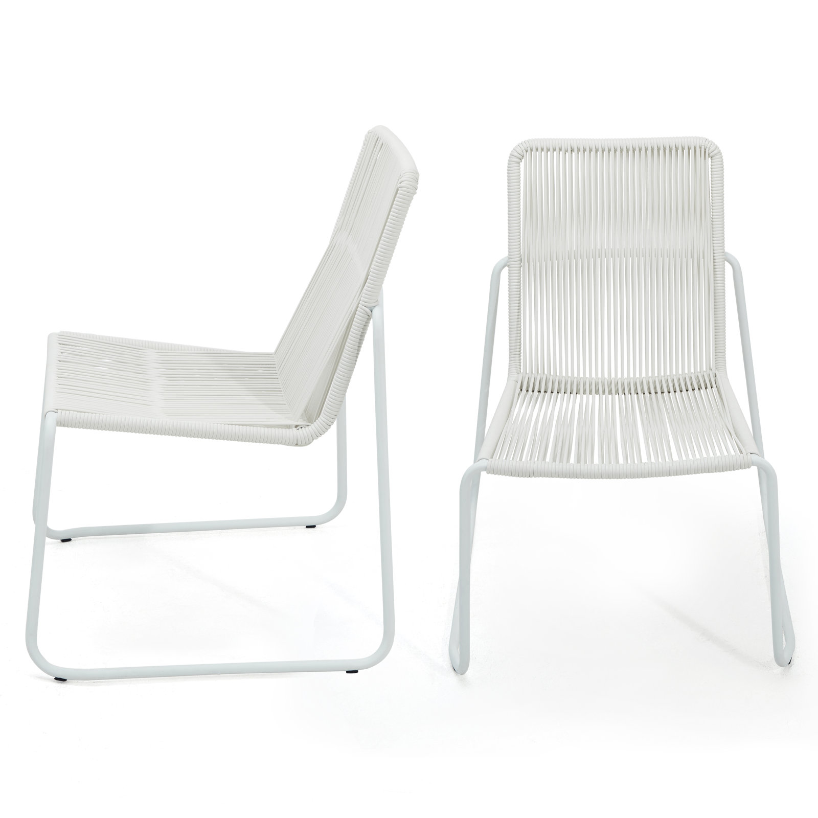 Patio Lounge Chair, White/White