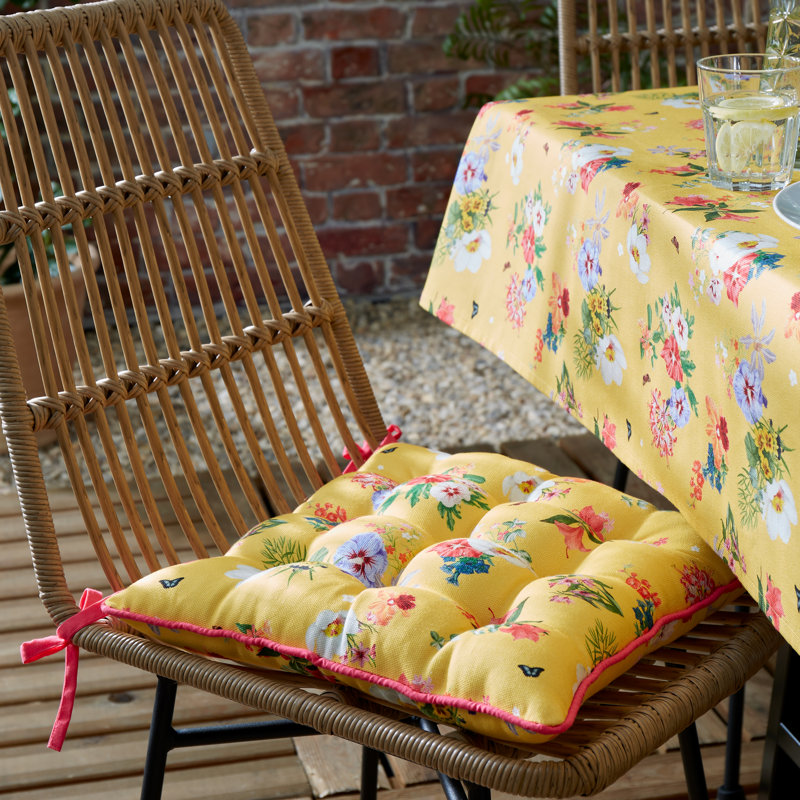 Exotic Garden Shower Proof Outdoor Cotton Dining Seat Pad Cushion