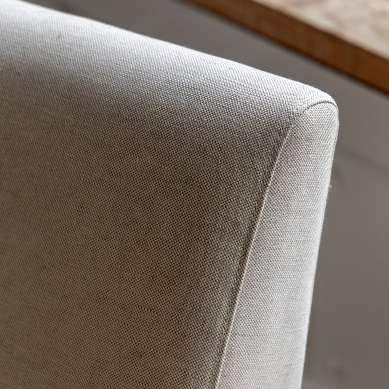 Nayla Upholstered Solid Wood Armchair, Natural