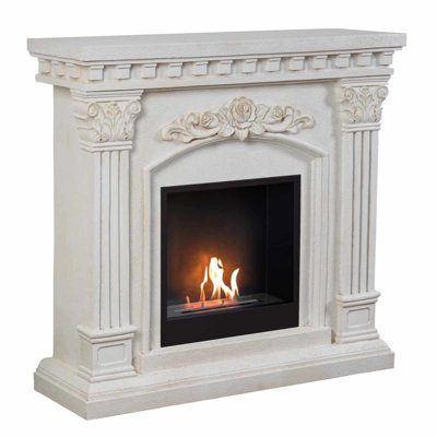 Astoria Grand 105cm W Stone Effect Bio-Ethanol Fireplace