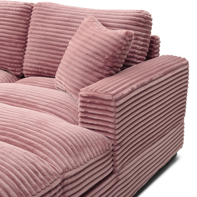 Scarlet, Super Comfy and Soft, Thick Corduroy Lounger, Pink Corduroy