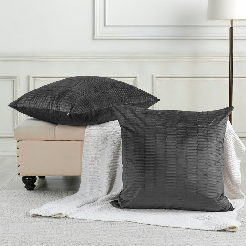 Housse de coussin en velours à plis Euro, Métal industriel