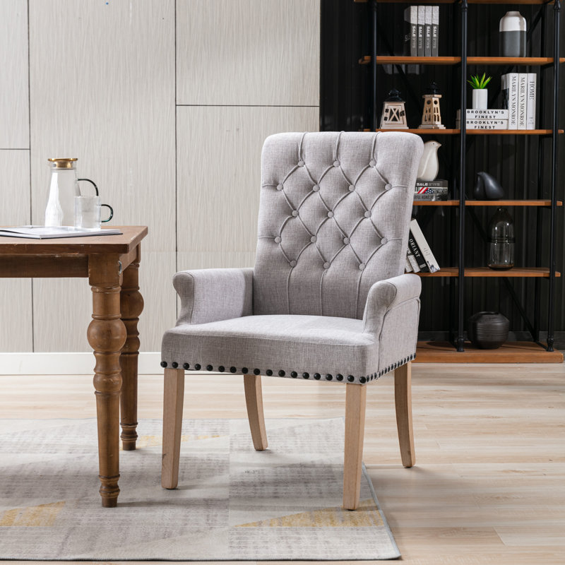 Fauteuil en lin American Country, Gris