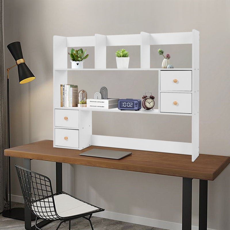 Desktop Organizer Office Storage Rack, White