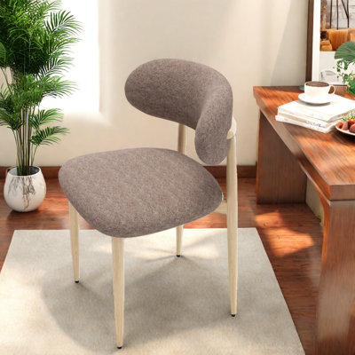 Ensemble de 2 chaises de salle à manger, chaises d'appoint rembourrées en tissu de style campagnard moderne avec repose-pieds confortables, pieds de cuisine en métal pour la maison