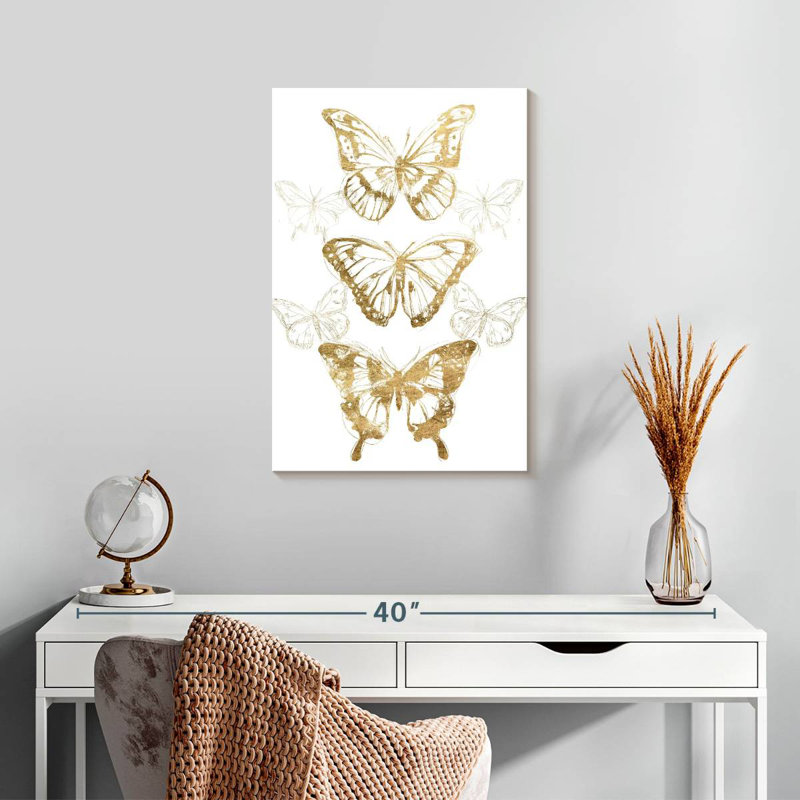 Brampt Gold Butterfly Contours II, 24" H x 16" W