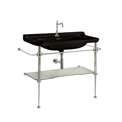 Lavabo de salle de bain console rectangulaire en céramique avec trop-plein Waldorf