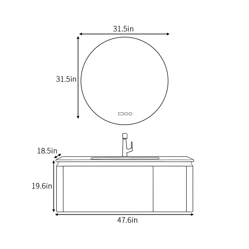 Simple modern style bathroom cabinet, Beige