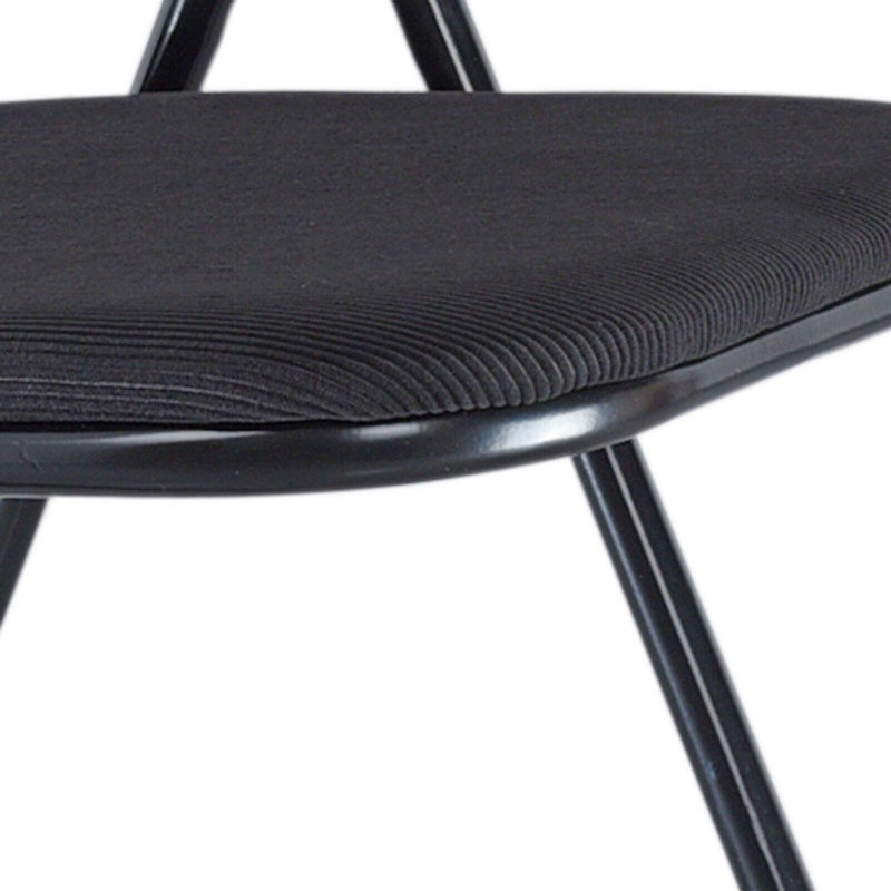 Nejdet Upholstered Padded Stackable Folding Chair Folding Chair Set, Black
