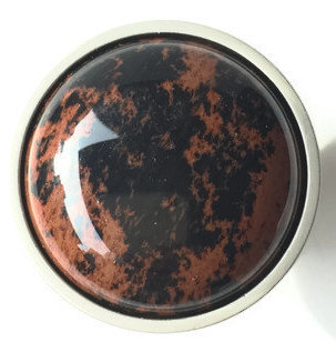 Fireside Mushroom Knob, Brass//Burnt Orange