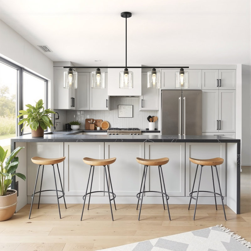 5 - Light Pendant Light with Glass Shade