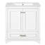 Meuble-lavabo de luxe 30 po avec lavabo en céramique, meuble-lavabo avec 2 grandes portes à fermeture douce, meuble de rangement en bois massif-1532009124