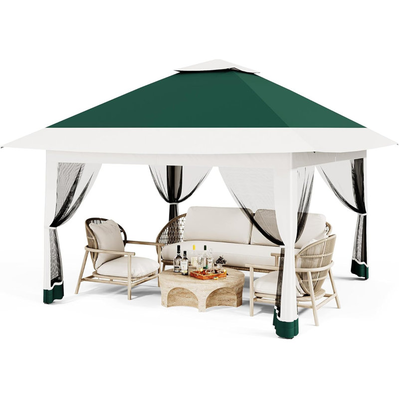 13x13ft Outdoor Patio Gazebo, Green