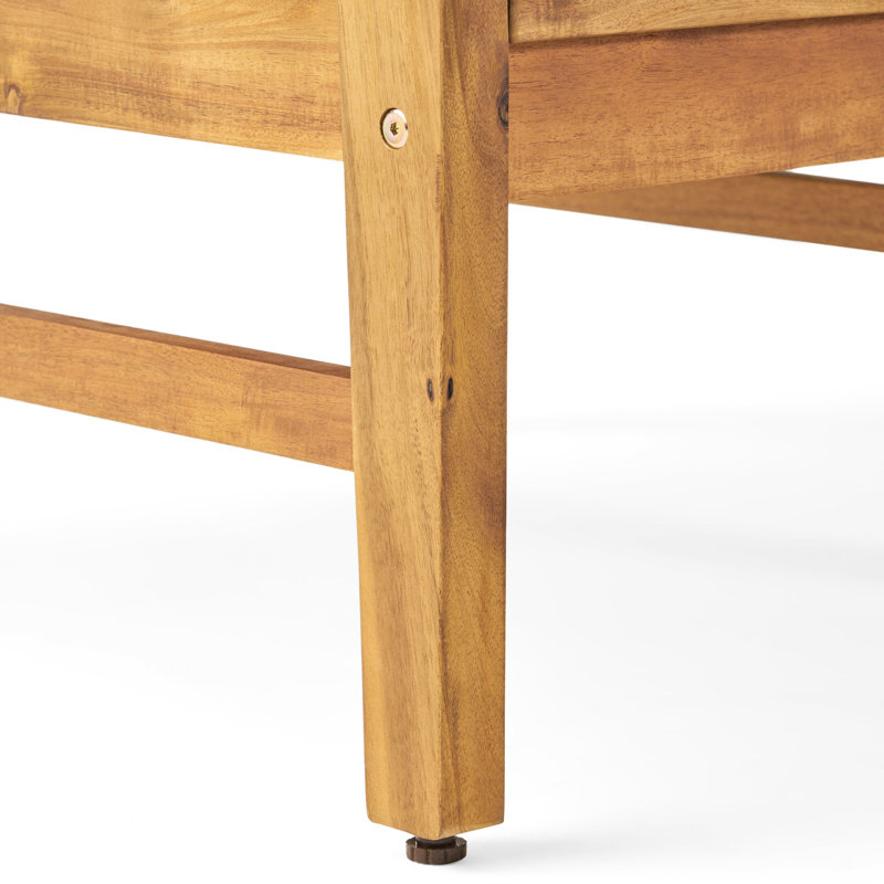 Wood Outdoor Club Chair With Classic Appearance, 28.35” Width Fashionable Look, 4.00” Seat Cushion Thick, Cream