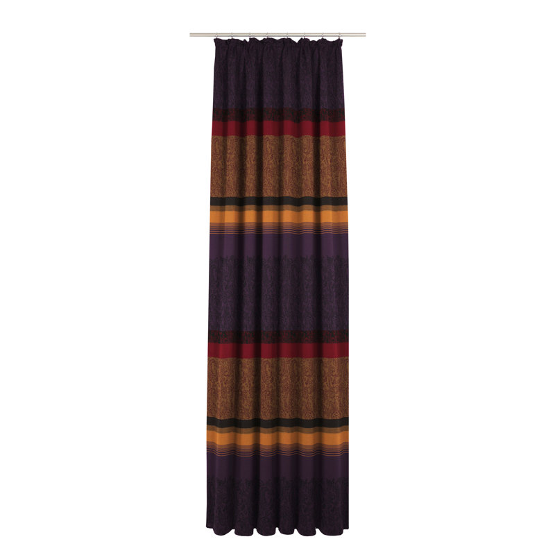 Rossett Room Darkening Curtain Single Panel, 132cm Width x 245cm Drop, Red/Purple