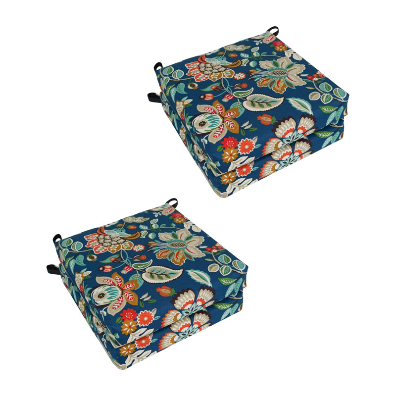 Outdoor 3'' Seat Cushion, Telfair Peacock