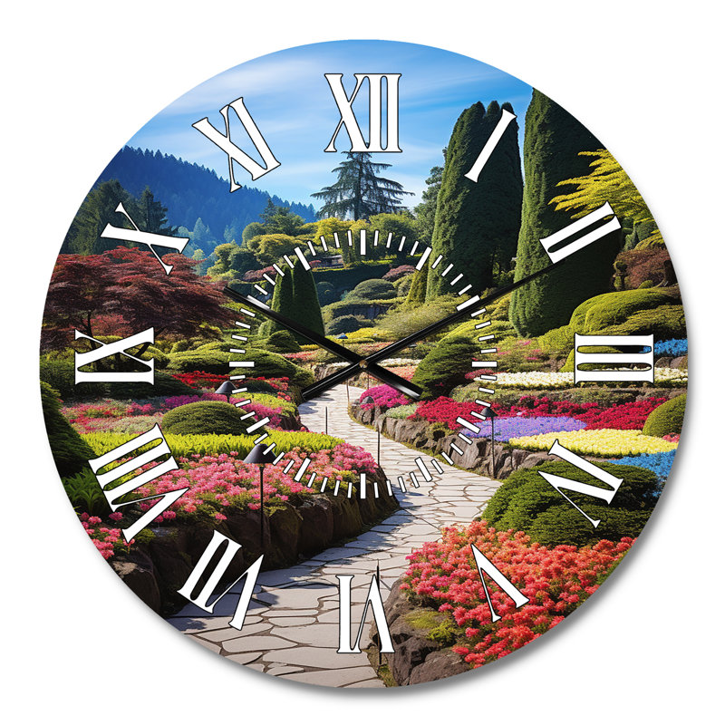 Horloge murale Canada Butchart Gardens I - Floral, Médium