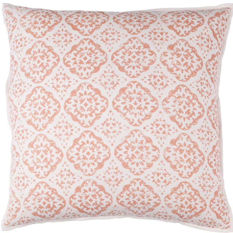 D'orsay Geometric Cotton Throw Pillow, Blush/Pink, 20" x 20" 