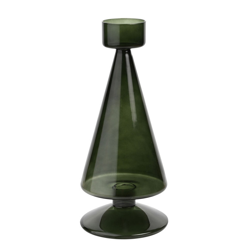 Glass Tabletop Tealight Holder, 9.06 H x 3.94 W x 3.94 D cm