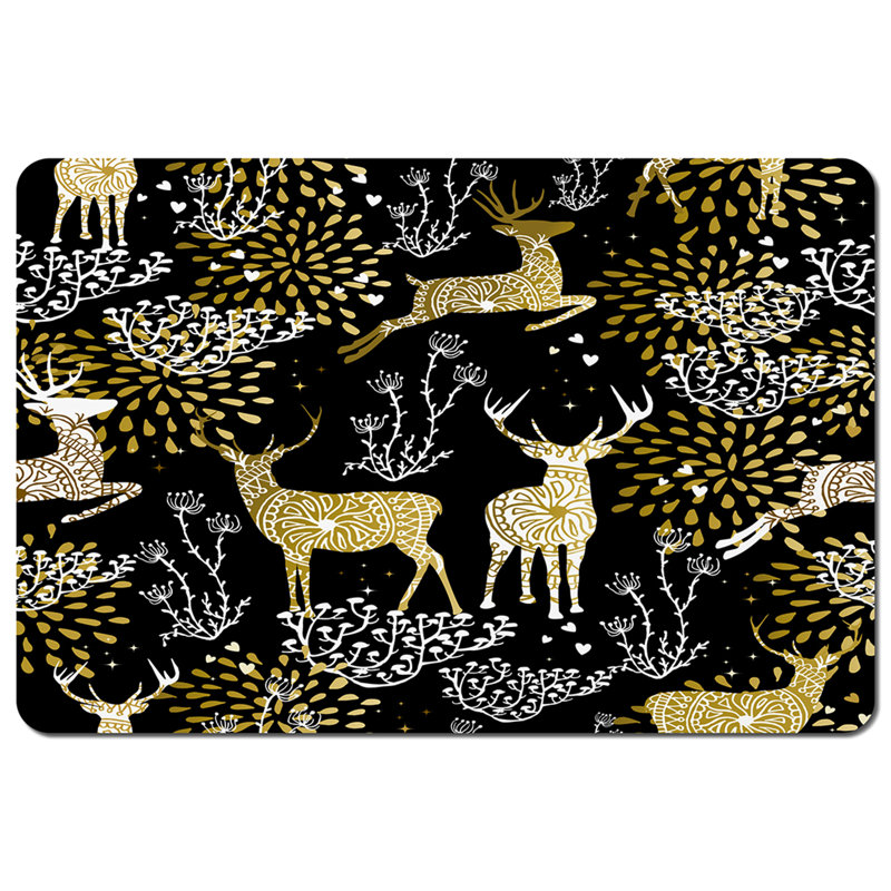 Fish Polyester, Wood/Bamboo Floral Rectangle Placemat