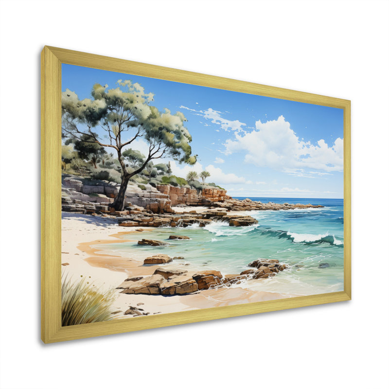 «Alvetta Cable Beach Broome II», reproduction sur toile, H 24 po x l 32 po x P 1 po, Cadre doré à une seule photo