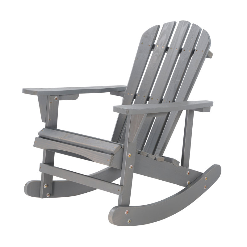 Chaise Adirondack en bois massif Almat, gris