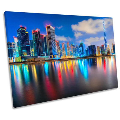 Dubai Skyline City UAE - Wrapped Canvas Print