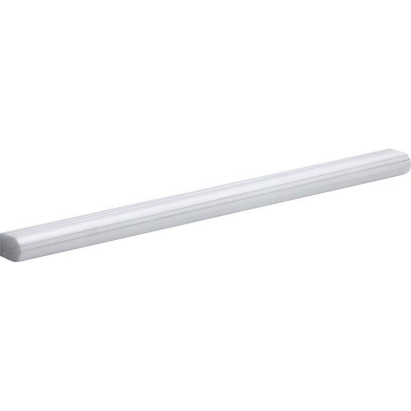 12" x 0.5" Polished Marble Pencil Liner Tile Trim in White