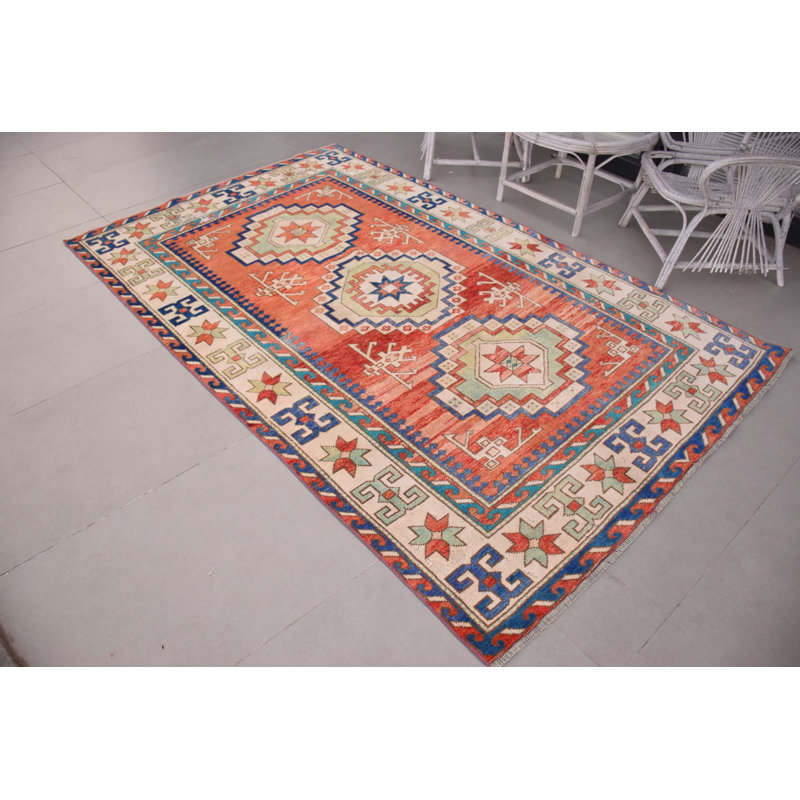 Grand tapis turc anatolien rétro en couleurs vibrantes - idéal pour les salons et les chambres