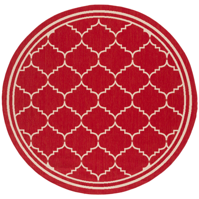 Herefordshire Performance Geometric Indoor/Outdoor Area Rug, Round 6'7"