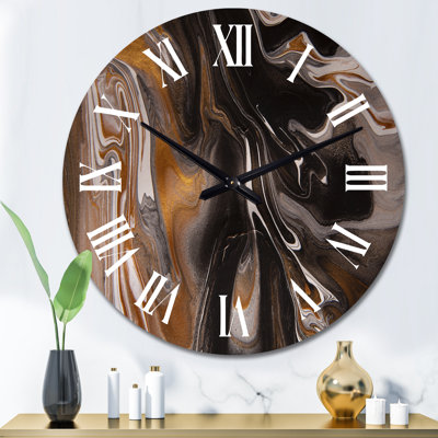 Black and Brown Marble Universe - Modern Wall Clock