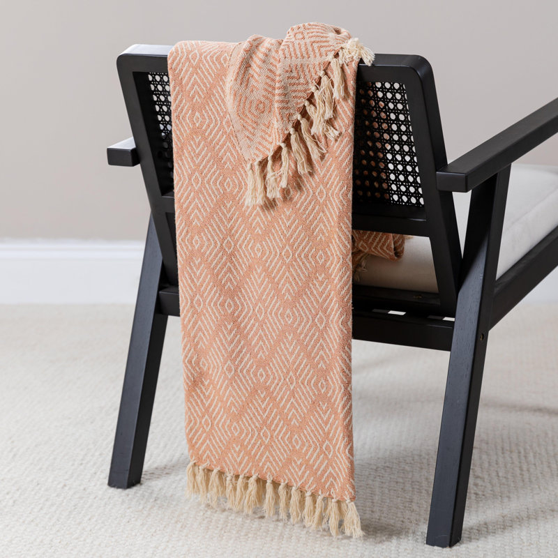 Jaziel Hand Woven Throw Blanket, Pink