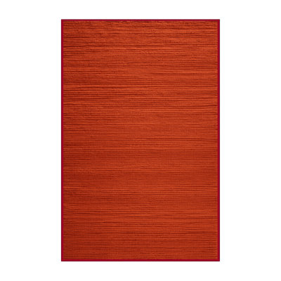 Machine Washable Solid Red Area Rug