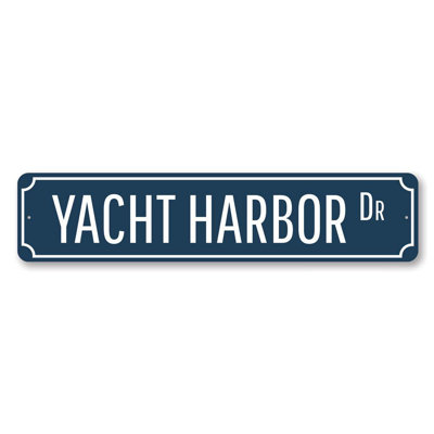 Plaque en aluminium Yacht Harbor Drive