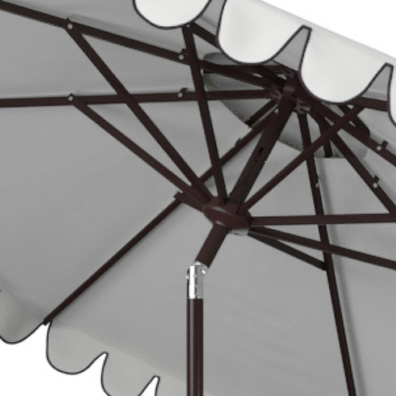 Parasol de marché 9 pi Teo, Ivoire/Blanc