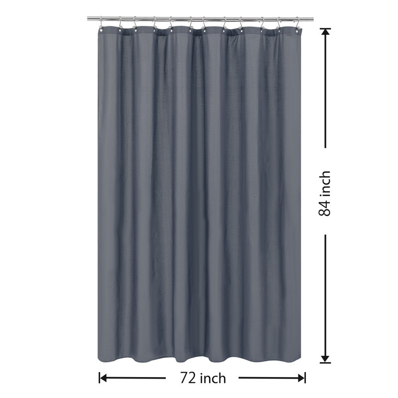 Doublure de rideau de douche simple en tissu imperméable avec aimants Kidd, Bleu pierre, H 84 po x l 72 po