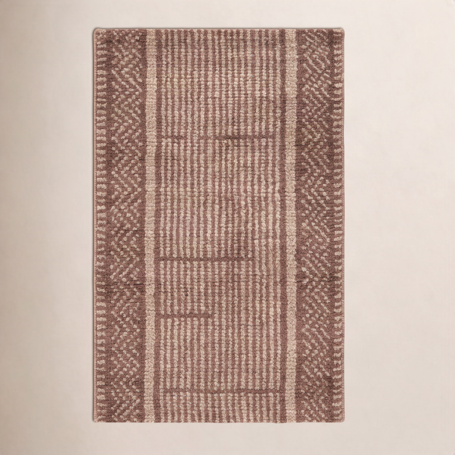 Vanna Hand-Knotted Striped Wool Rug, Red, 8'9x11'9