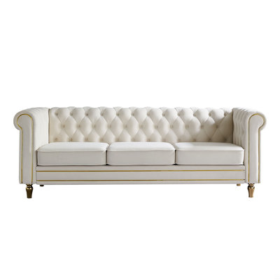 Chesterfield Velvet Sofa 84.65 Inch