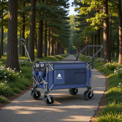 Multi-Functional Push-Pull Folding Wagon Cart with Rotating Handle & 360° All-Terrain Wheels – Heavy-Duty, Adjustable Design,Transport, Groceries, and Outdoor Use