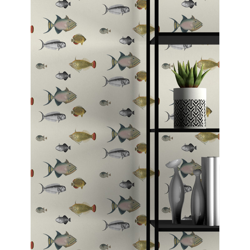 Kelsey Wallpaper Roll, Beige/Yellow/Gray