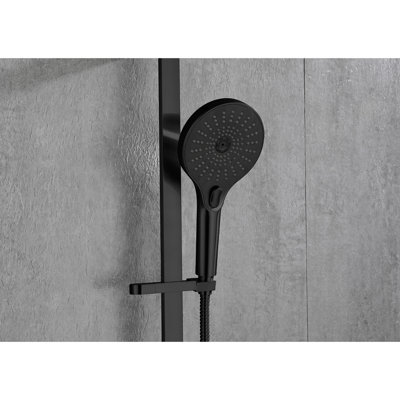 Matte Black Handheld Shower With 28-inch Slide Bar And 59-inch Hose, Stainless Steel, Rust- Construction For Long-term Use Black, Powerful Water Discharge A Hygienic Bathroom