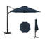 Grand parasol de patio en porte-à-faux rond de 11 pi avec rotation à 360 ° et réglage des mésanges et parasol en polyester robuste