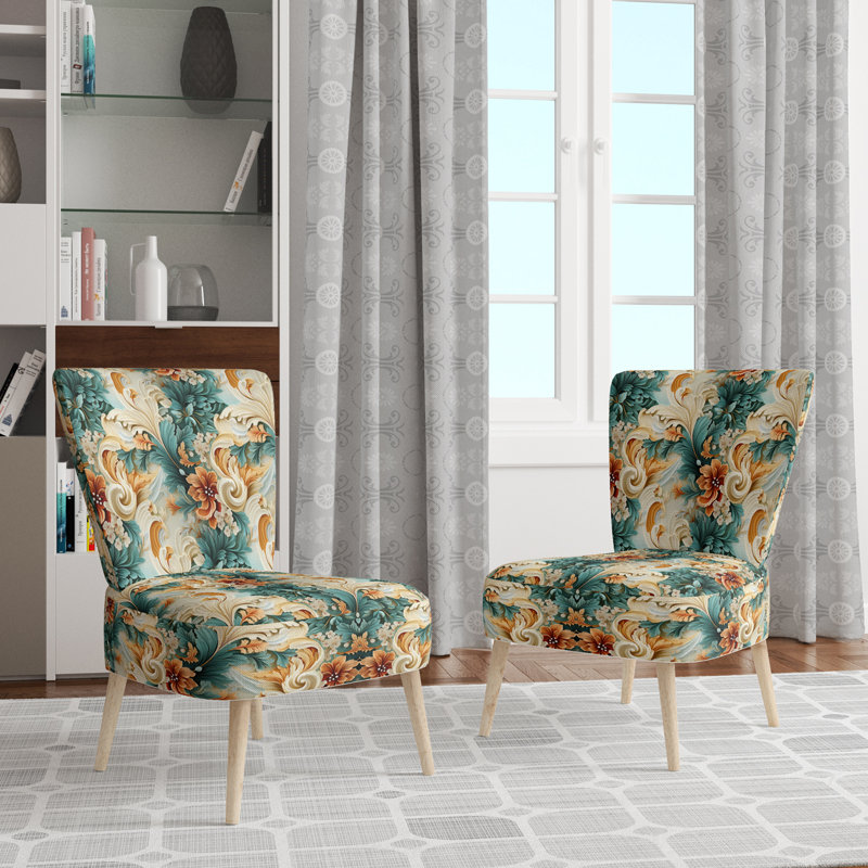 Chaise d'appoint rembourrée Rustic Paisley