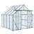 8X8 FT Double Door Polycarbonate Greenhouse Raised Base And Anchor Aluminum Heavy Duty Walk-In Greenhouses For Outdoor Backyard In All Season,Green-125113371-125113370